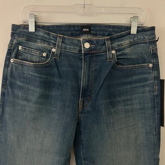 Edwin Women's Lark Mid-Rise Bootcut Denim Jeans Flashback Medium Wash 30 New - Picture 3 of 11